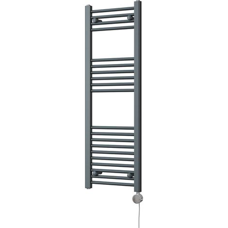 Zennor - Anthracite Electric Towel Rail H1200mm x W400mm Straight 400w Thermostatic (1/3)