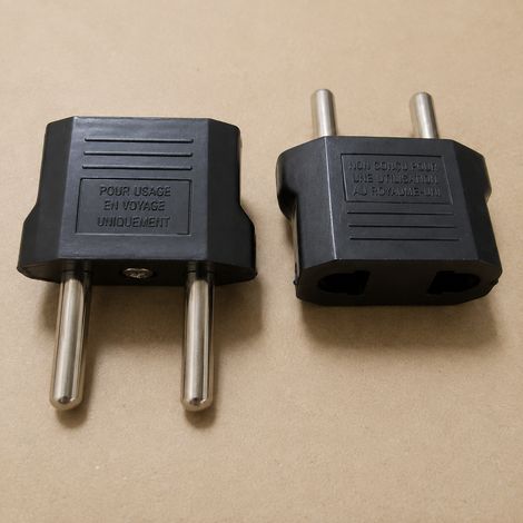Adaptateur de prise secteur allemand vers européen 2 broches 4,8 mm noir 2 4.8 6 500 35 g – Livraison gratuite