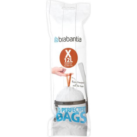 Rollo 20 Bolsas de Basura Código X - 10/12 L - Ajuste Perfecto - Nuevo Icono Bo Touch - Brabantia