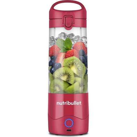 Mélangeur portable en magenta – Lame d'extraction puissante, tasse de 475 ml, couvercle à emporter, câble de charge USB-C et guide de l'utilisateur – Offre plus de (1/5)