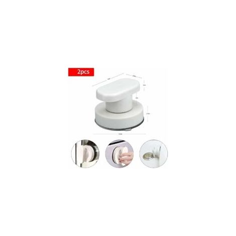 Set mit 2 Saugnapf-Türgriffen, Saugnapfgriffe für Terrassentüren, Griffe mit starken Saugnäpfen für Badezimmer, Schublade, Schrank, Kommoden - Crezuo