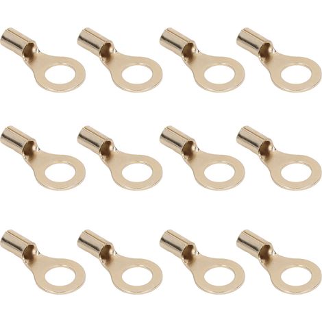Cosses à sertir en cuivre 12mm diamètre intérieur, embouts de câble à anneau, connecteurs pour coffret de distribution et véhicule, lot de 6 pièces. (1/5)