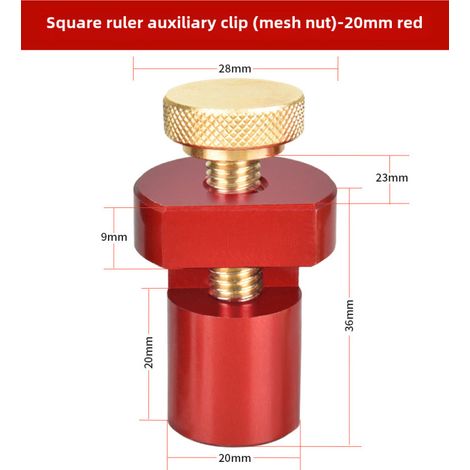 butée de table à tenon carré auxiliaire, gabarit d'escalier, butée de table pour travail du bois, Φ20mm/Φ19mm (rouge Φ20mm) (1/5)