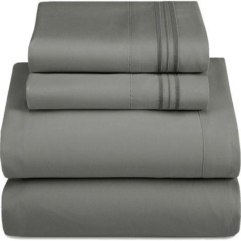 1 Ensemble draps, microfibre rafraîchissante, drap-housse élastiqué, taies d'oreiller, lit Queen court camping-car (1/5)