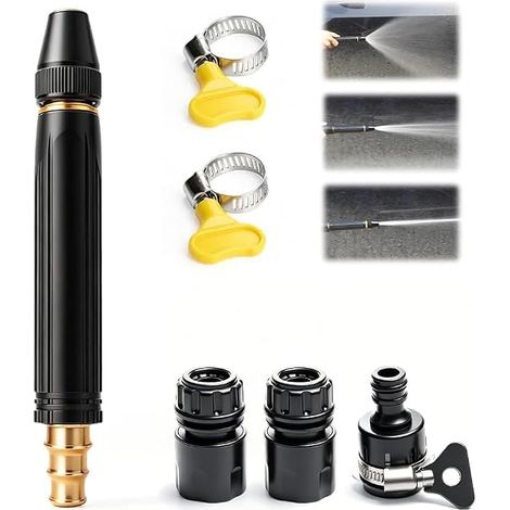 High Pressure Nozzle For Garden Hose Adjustable Hand Resistant Spray Accessory, Adjustable Watering Spray Nozzle for Yard, Vehicle (1/5)