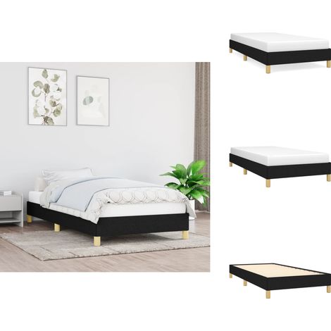 Bettgestell ohne Matratze Schwarz 80x200 cm Stoff - Bettrahmen - Doppelbett - Boxspringbetten - Lattenrost - Schlafzimmermöbel (1/5)