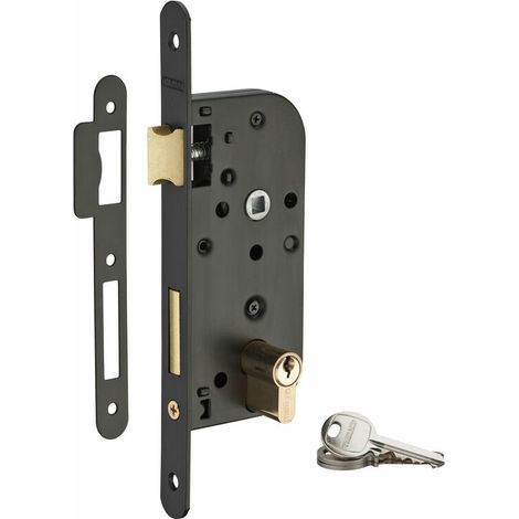 Serrure encastrable à cylindre 30x30mm – Axe 40mm – Pêne en laiton – Gâche plate acier zingué – 3 clés – Sécurité renforcée (1/2)