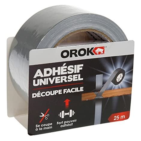 OROK - RUBANS ADHÉSIFS (BRICOLAGE), DUCT TAPE, RUBAN ADHÉSIF EN TISSU - RUBAN ADHÉSIF UNIVERSEL GRIS, RUBAN ADHÉSIF TOILÉ ARGENT