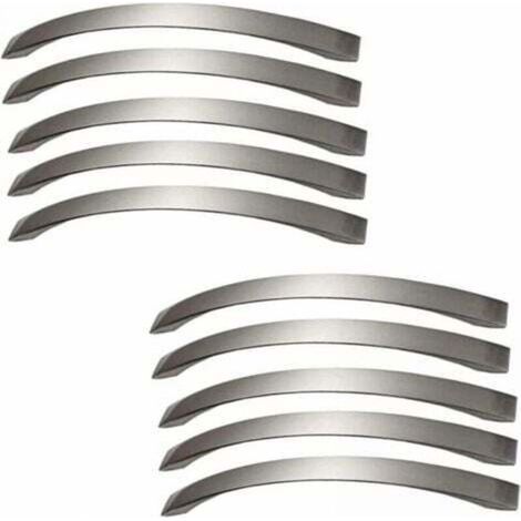 Set mit 10 Küchenschrankgriffen – Chrom-Finish – Türgriffe aus gebürstetem Nickel – Küchengriffe aus Edelstahl – 160 mm Lochabstand