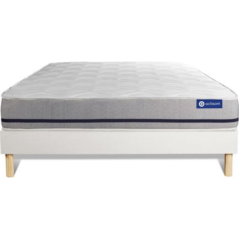 Ensemble matelas 200x200 ACTIMEMO SOFT 3zones de confort + sommier KIT blanc