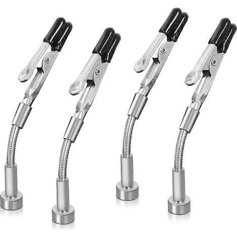 Lot de 4 pièces flexible col de cygne métal avec alligators clips pour helping hands third main outil automobile (1/5)