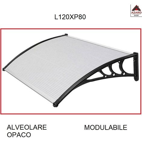 Pensilina Tettoia In Policarbonato L120Xp80 Cm Trasparente 1 Pz