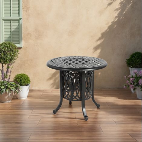 table salon repas extérieur aluminium 55 cm bronze HAVRYA (1/5)