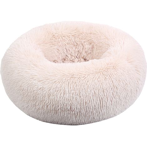 Coussin rond en peluche moelleuse pour chat, auto-chauffant, avec fond antidérapant, doux et lavable, pour chats et chiens d'intérieur. (1/5)