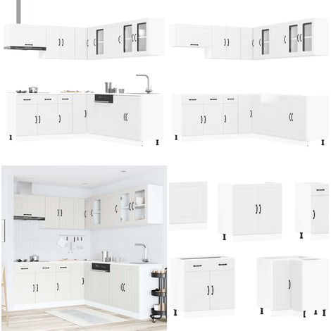 vidaXL 11-tlg. Küchenschrank-Set Lucca Weiß Holzwerkstoff (1/5)