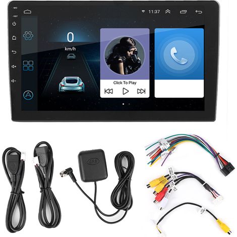 Autoradio 9 pouces écran tactile 1080P MP5 WiFi GPS Navigation Android 8.1 iOS 1G+16G (1/5)