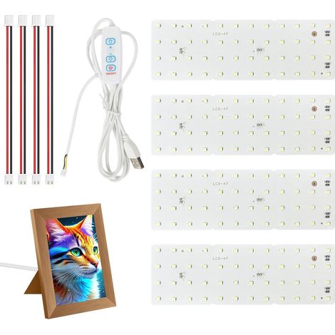 Set di 4 pannelli luminosi a LED in litofania CMYK con cavo USB, compatibili con Bambu Lab A1/A1 mini/P1/P1S/X1C - Accessori fai-da-te per modelli fotografici stampati in 3D (1/5)
