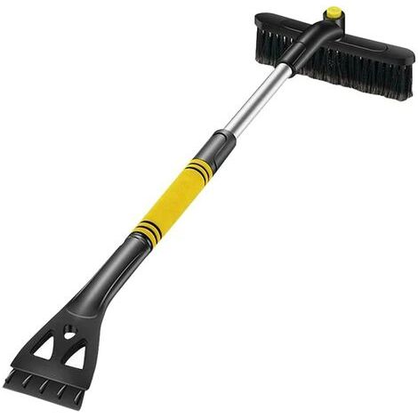 Pair - Balai à neige rétractable 3 en 1, PVC, pivotant, amovible, 64-80 cm, noir/jaune (1/5)