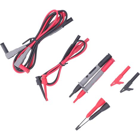 10 Stück Multimeter-Prüfkabel mit Krokodilklemmen, Nadelspitzen und Prüfhaken, 1000 V, 10 A (1/5)