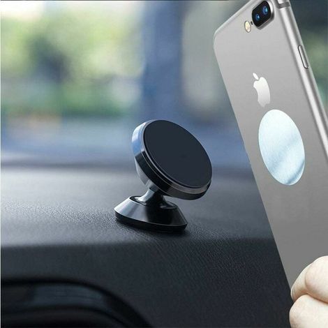 Support Téléphone Voiture Magnétique Avec la Rotation à 360 Degrés - Fixation sur Tableau de Bord ou surface planes - Support smartphones, GPS, (1/4)