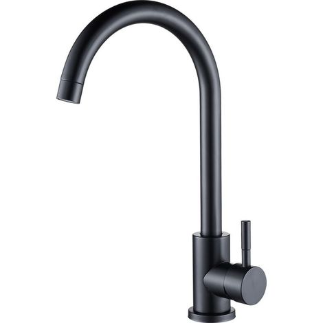 YMYNY Robinet mitigeur de salle de bain, robinet de salle de bain, robinet de lavabo, mitigeur monocommande de lavabo, robinet de lavabo de salle de bain noir (1/4)