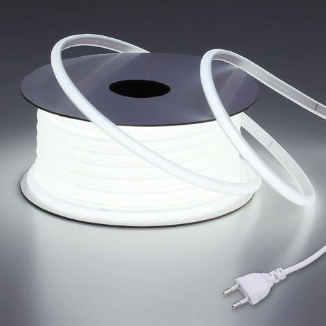 – Ruban LED COB 220V étanche IP65 10M 6000K blanc froid – Flexible découpable pour chantiers – Installation directe sans transformateur (1/5)