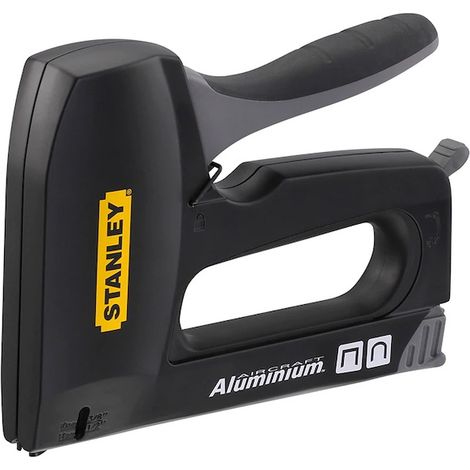 Stanley – Agrafeuse-cloueuse à main pour câbles – Puissance de frappe réglable – Pour agrafes plates 8 à 12 mm et cavalier 10 à 14 mm (1/7)