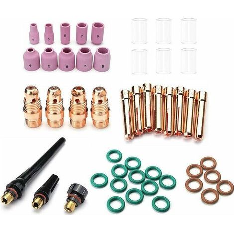 55-Piece TIG Welding Accessory Kit, Superior Gauze, Glass, Glass Pad, Alumina Resistant, for WP-17/18/26, 55 Pieces (1/3)