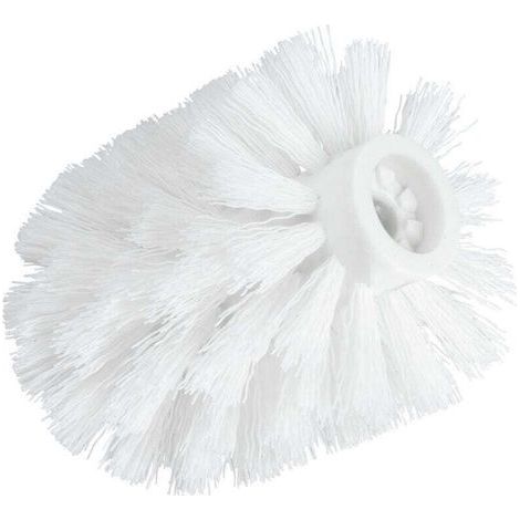 Tête de Brosse WC de rechange pour porte-brosse WC, avec adaptateur, Polypropylène, Ø 7,5 cm, blanc (1/5)
