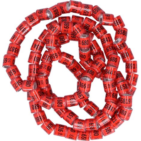100 Taubenbeinringe aus Aluminiumlegierung (8 mm), gut erkennbare Beinringe für Vögel, Tierzucht und Training (1/5)