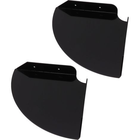 Lot de 2 étagères murales d'angle flottantes quart de rond pour chambre, salon, salle de douche, noir (1/5)