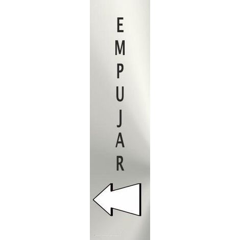 Señal informativa de acero inoxidable Empujar (flecha derecha) de 0'8mm 50 x 200 mm SEKURECO (1/2)