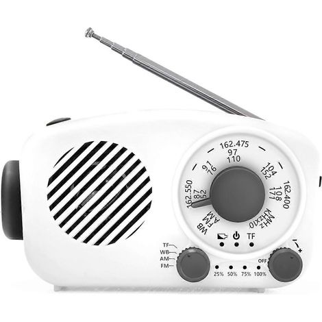 Mini radio multifunzione con ricarica solare e funzione di generazione di energia a manovella/USB (1/5)