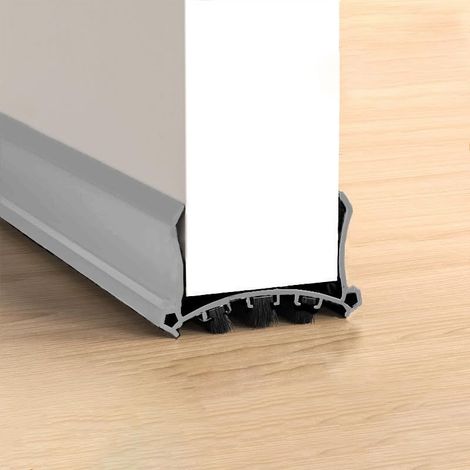 96cm Gray Door Bottom Seal, Self-Adhesive Draft Excluder, Soundproof Door Seal, for 3.5-5.5cm Thick Door and 0.3-2cm Bottom Gap, (Gray) (1/5)