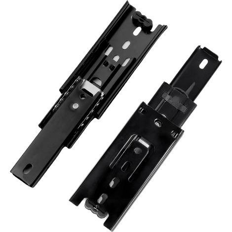 2 Pcs Coulisse Tiroir, 100mm Glissières pour Tiroirs, 3Plis Glissière Téléscopique, Glissières de Tiroir à Extension Complète, Montage Latéral, Capacité de Charge Robuste de 45 KG (1/5)