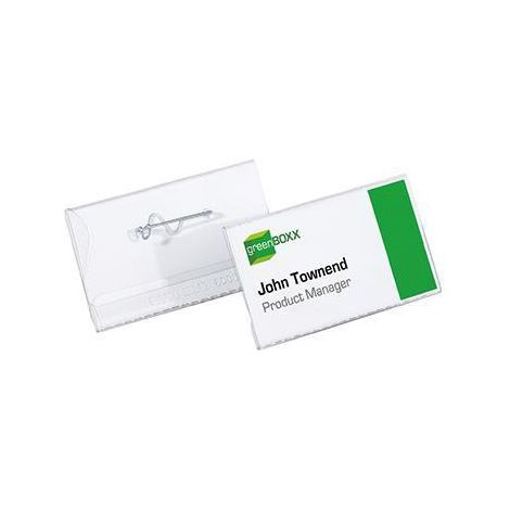 Namensschild 75 x 40 mm (B x H) Wellennadel transparent 100 St./Pack. (1/4)