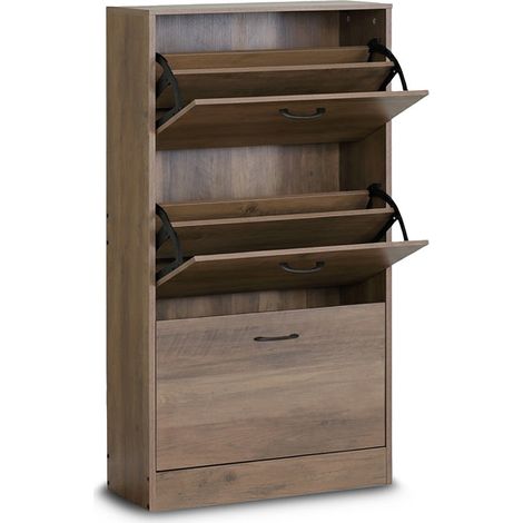 Zapatero 3 Puertas Nancy 116cm, Roble (1/3)