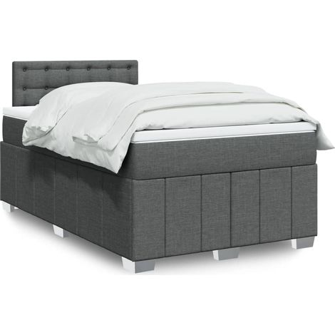 Boxspringbett mit Matratze Dunkelgrau 120x200 cm Stoff