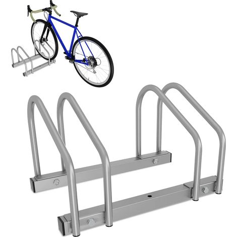 Support à vélos Yakimz pour 2 à 6 vélos, support multi-vélos, largeur de pneu 35-55 mm, argent - 2 vélos (1/5)