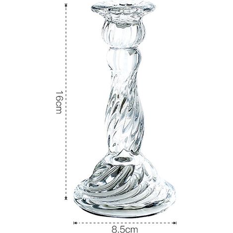 Porte-Bougie En Verre - Style Vintage Français - Pour Décoration De Table, Mariage Et Soirée - 1 Pièce (1/2)