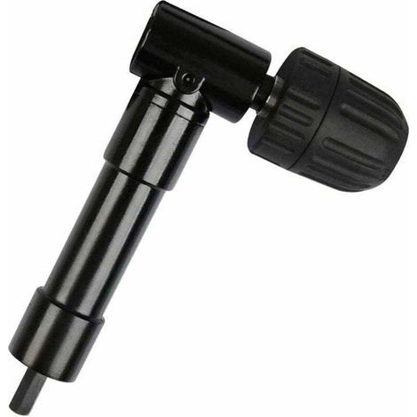 Accessoires pour perceuse d'angle - Rallonge avec coude à 90° - Poignée hexagonale de 8 mm - Adaptateur de perceuse à angle droit à 90° (gamme de mandrins / 0,8-10 mm). (1/4)