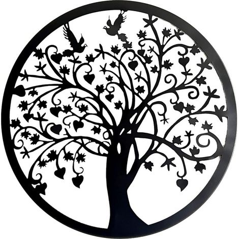 20 cm Décor mural métal fleurs arbre, décoration intérieure et extérieure élégante (1/5)
