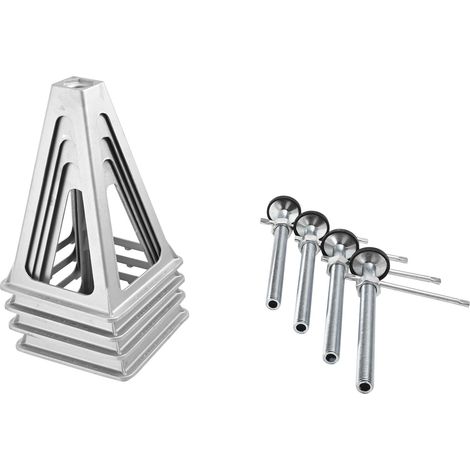 Vérins de stabilisation RV, 4 pièces en aluminium, hauteur réglable 27,9-43,2 cm, support jusqu'à 2721,6 kg pour caravane et camping-car. (1/5)