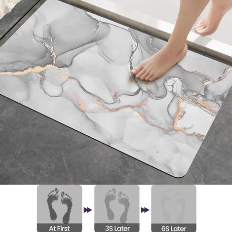 Non-slip diatomite bath mat 40x60cm – Super absorbent – Quick drying – Natural rubber backing for safety (1/5)