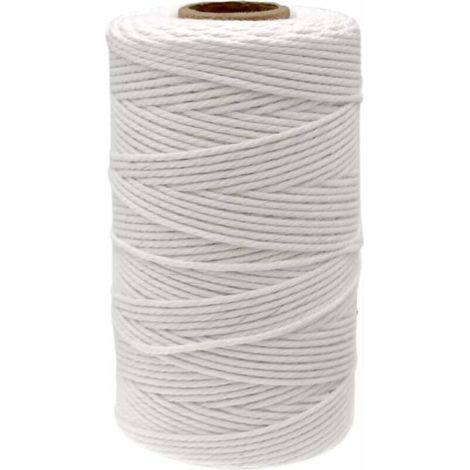 Corde Macramé en Coton Ficelle Blanche 2mm x 100M pour Travaux Manuels, Cuisine, Lier la Viande, Emballage (1/4)