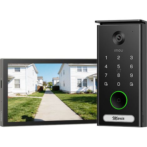 Imou IMOU-VO1-5M0A-VH1-7A0A Videocitofono Smart 5MP con Monitor Touch 7 Pollici PoE Dual Band WiFi 2.4GHz 5GHz Rilevamento Umano e Veicoli colore Nero