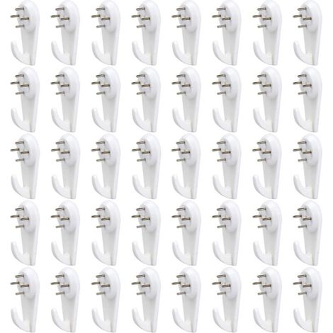 40 PCS Crochet Mural,Crochets Muraux pour Cadre Photo,Kit de Suspension de Tableaux,Non-Trace Crochets De Support Murals,Clous Mural pour Suspendre,pour Accrocher des Tableaux,des Photos,des Mi (1/4)