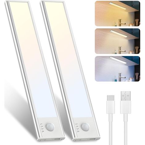23 cm Wireless LED Kitchen Motion Detector Lamp, 3000K/4000K/6500K Colour Modes, Rechargeable Interior Cupboard Light for Wardrobe, Stairs, Hallway (1/5)