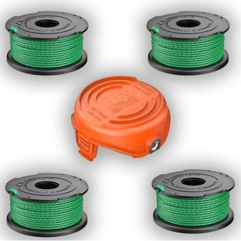 Lot de 4 bobines de fil vert pour débroussailleuse Black & Decker GL7033 GL8033 GL9035 A6482 (4 Bobine de fil+1 Couvercle de Bobine) (1/4)
