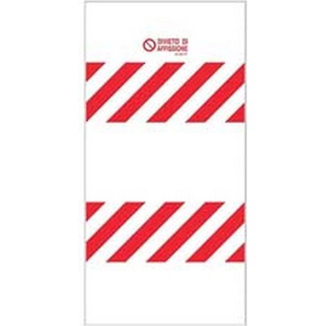 10PZ CARTELLO "RECINZIONE CANTIERE DIVIETO DI AFFISSIONE" - cm.100x180h.